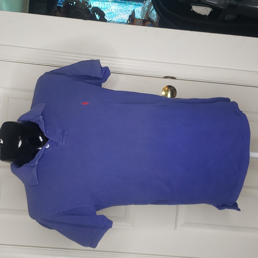 🤯3/$12 Polo Ralph Lauren Vintage Early 1990s Blue Polo Shirt Size Large